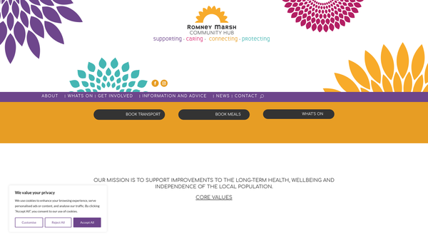 Screenshot of the Romney Marsh Community Hub website