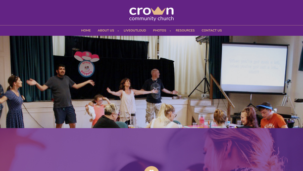 Screenshot of the Crown Community Church website