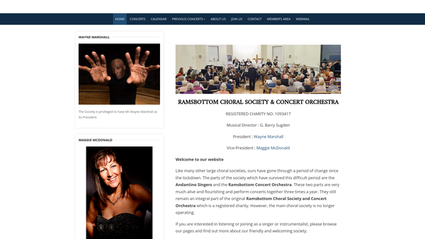 Screenshot of the Ramsbottom Choral Society And Orchestra website