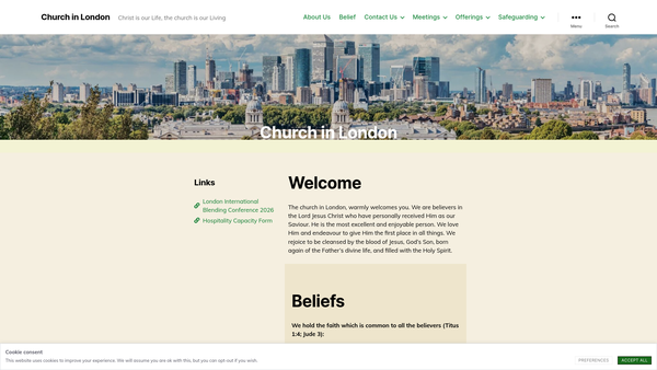 Screenshot of the The Church Of The Londoners website