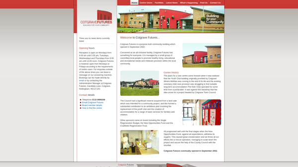 Screenshot of the Cotgrave Futures website