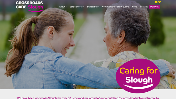 Screenshot of the Slough Crossroads Caring For Carers website