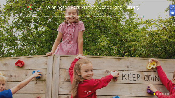 Screenshot of the Winnington Park PTA website