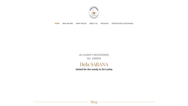 Screenshot of the Hela Sarana website
