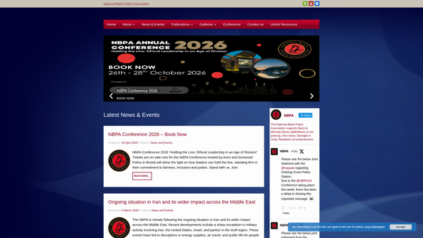 Screenshot of the National Black Police Association website