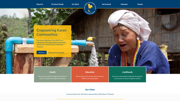 Screenshot of the The Karen Hill Tribes Trust website