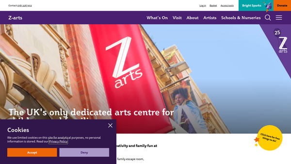 Screenshot of the Zion Arts Centre Limited website