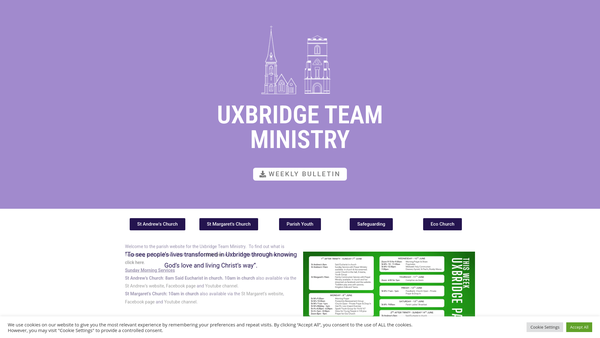 Screenshot of the St Peter's Trust, Uxbridge website