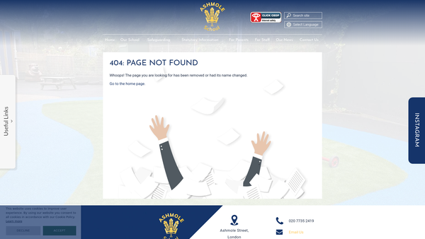 Screenshot of the Ashmole School Charitable Trust website