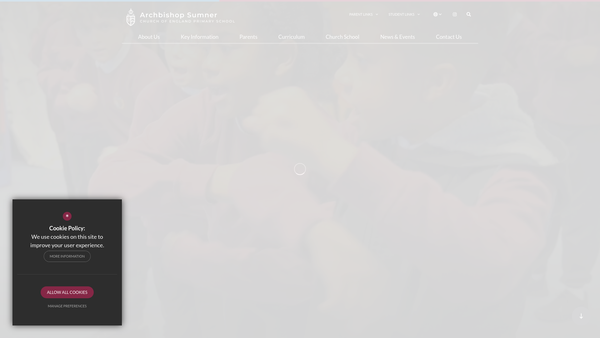 Screenshot of the Friends Of Archbishop Sumner website