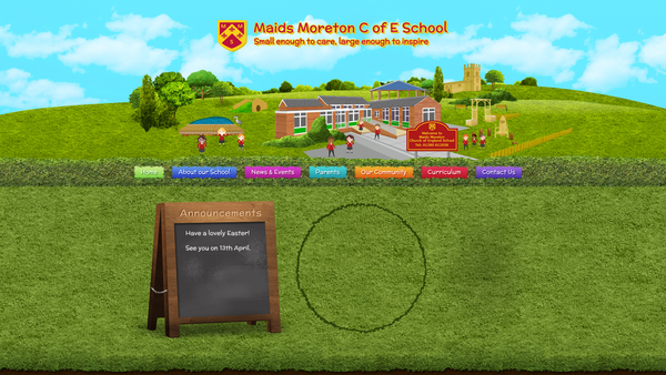 Screenshot of the Maids Moreton C Of E School Parent Teachers Association website