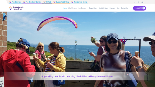 Screenshot of the The Stable Family Home Trust website