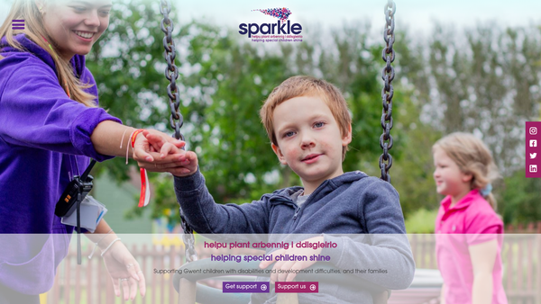 Screenshot of the Sparkle (South Wales) website