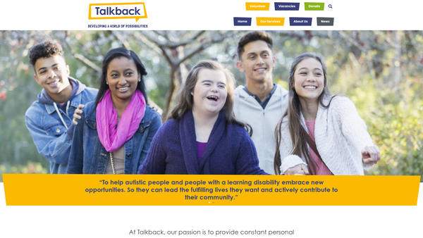 Screenshot of the Talkback-Uk Ltd website