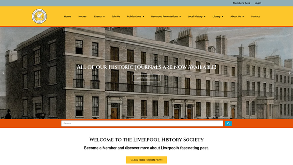 Screenshot of the Liverpool History Society website