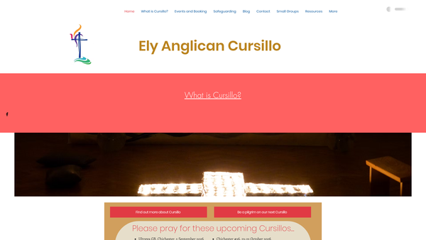 Screenshot of the Ely Cursillo website
