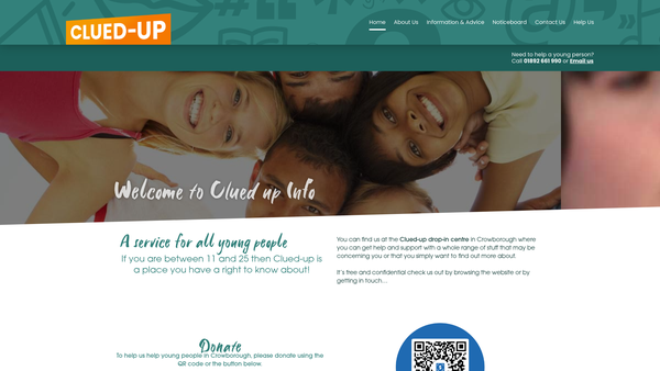 Screenshot of the Crowborough For Young People Ltd website