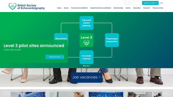 Screenshot of the British Society Of Echocardiography website