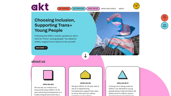 Screenshot of the The Albert Kennedy Trust website