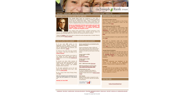 Screenshot of the The Joseph Rank Trust website