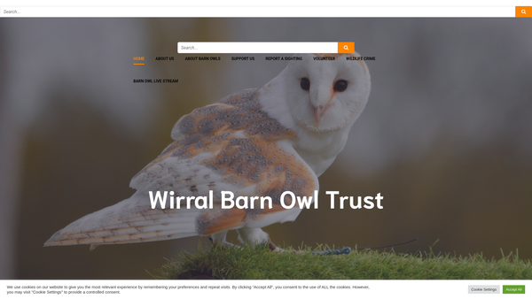 Screenshot of the Wirral Barn Owl Trust website