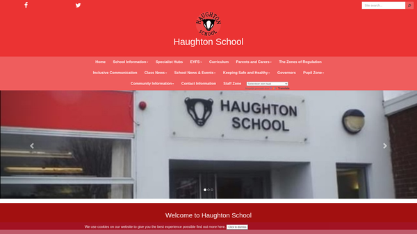 Screenshot of the Haughton School Home School Association website