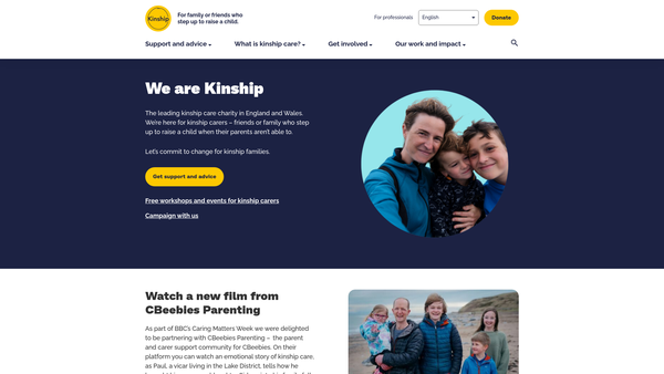 Screenshot of the Grandparents Plus website