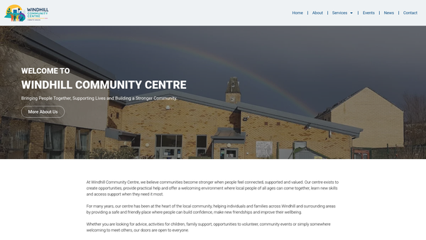 Screenshot of the North East Windhill Community Association website