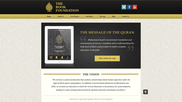 Screenshot of the The Book Foundation website