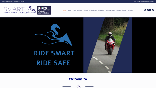 Screenshot of the Rospa Southern Motorcycle Advanced Rider Training website
