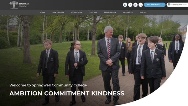 Screenshot of the Springwell Community School PTFA website