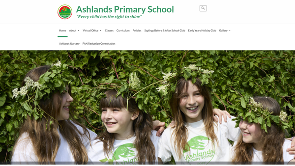 Screenshot of the The Friends Of Ashlands Primary School Association (Ilkley) website