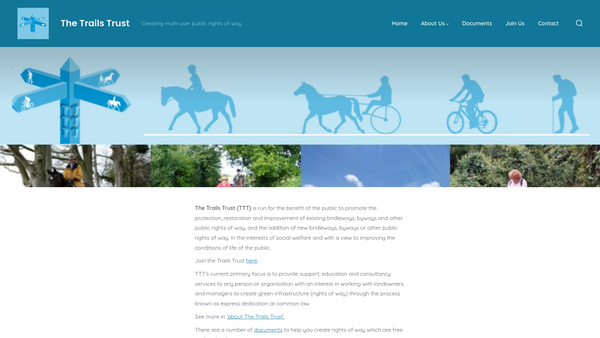 Screenshot of the The Trails Trust website