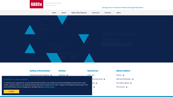 Screenshot of the General Aviation Safety Council website