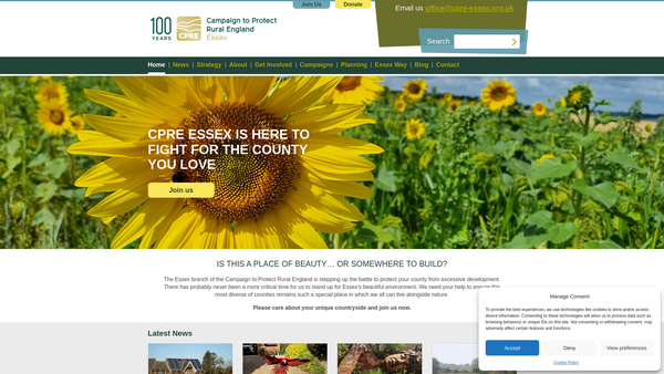 Screenshot of the Campaign To Protect Rural Essex website