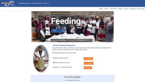 Screenshot of the Shareafrica website