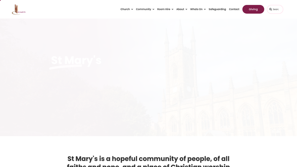 Screenshot of the St Mary's (Bramall Lane) Community Centre website