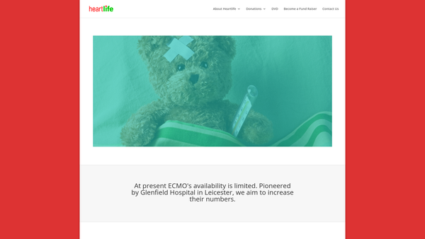 Screenshot of the Heartlife website