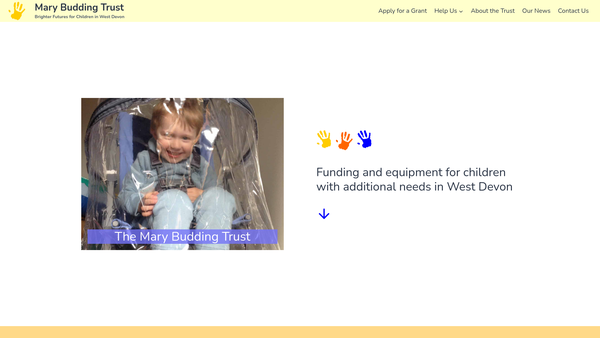 Screenshot of the The Mary Budding Trust website