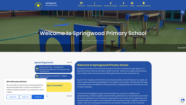 Screenshot of the Friends Of Springwood School website