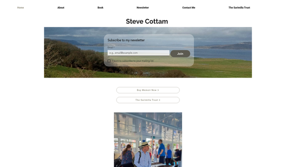 Screenshot of the Sarimilla Trust website