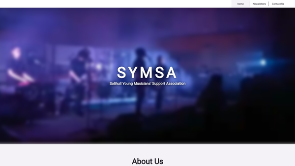 Screenshot of the Solihull Young Musicians Support Association website
