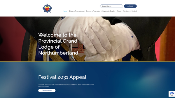 Screenshot of the Northumberland Masonic Charity Association website