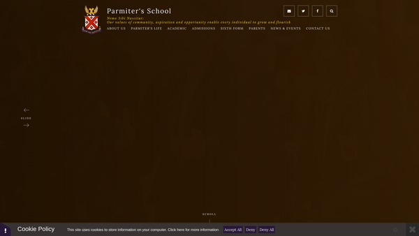 Screenshot of the The Parmiter's School Parents' Association website