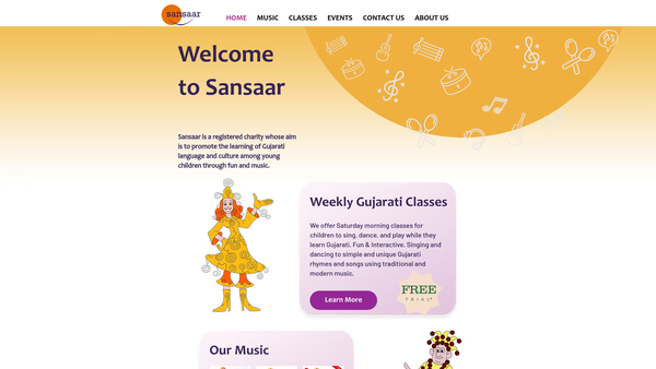 Screenshot of the Sansaar Limited website