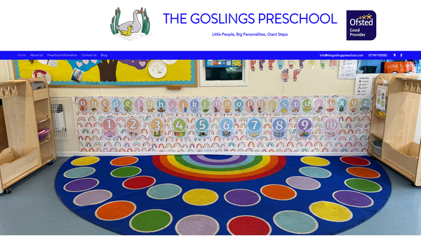 Screenshot of the The Goslings Pre-School, Winterley website