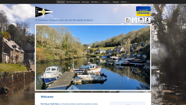 Screenshot of the Port Navas Village Hall website