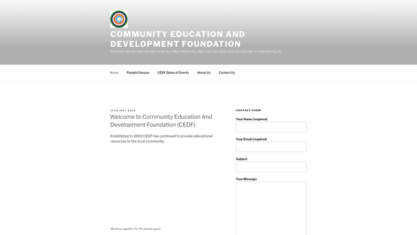 Screenshot of the Community, Education And Development Foundation Limited website