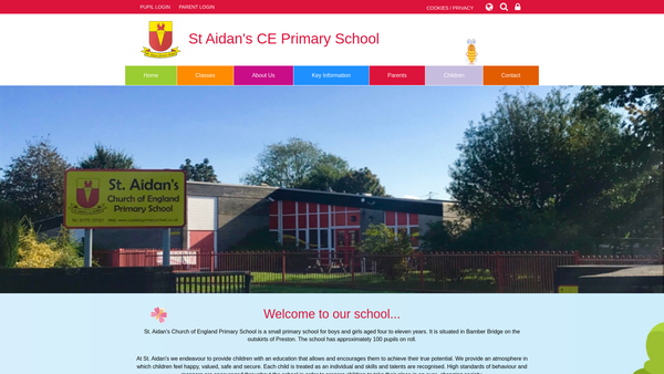 Screenshot of the St Aidan's CE Primary School PTA website