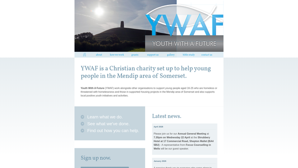 Screenshot of the Youth With A Future website
